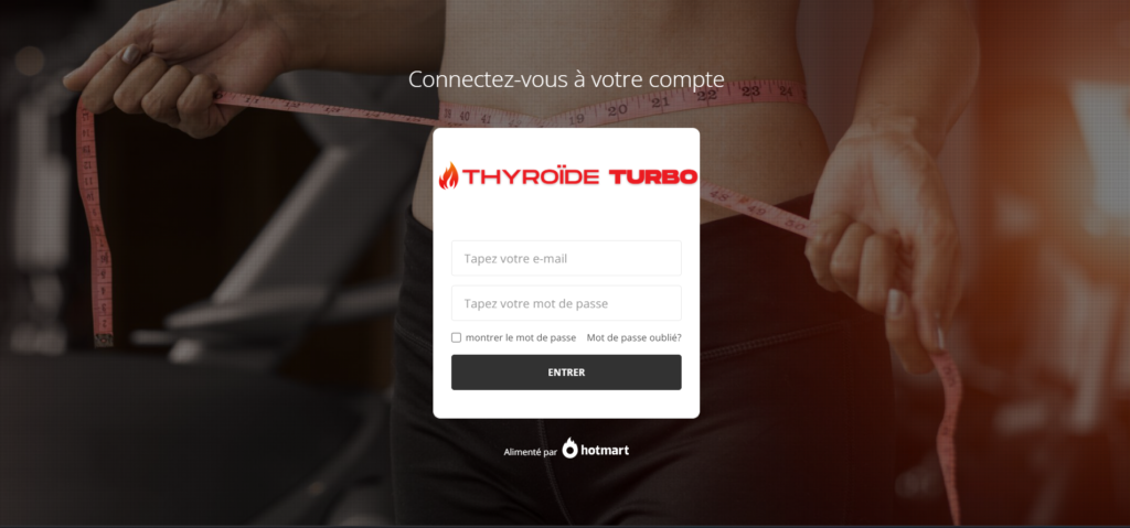Méthode Thyroïde Turbo ecran de connexion